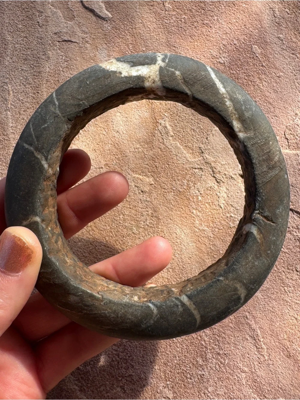Old Stone Mali Marble Bracelet – African Kasena Tribal Bangle ~ Vintage Ethnic - Picture 6 of 10